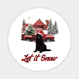 Newfoundland Let It Snow Tree Farm Red Truck Christmas Magnet